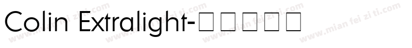 Colin Extralight字体转换